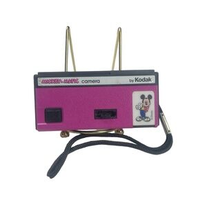 Kodak Mickey-Matic 110 Film Camera Magenta Point-Shoot Disney Themed Retro